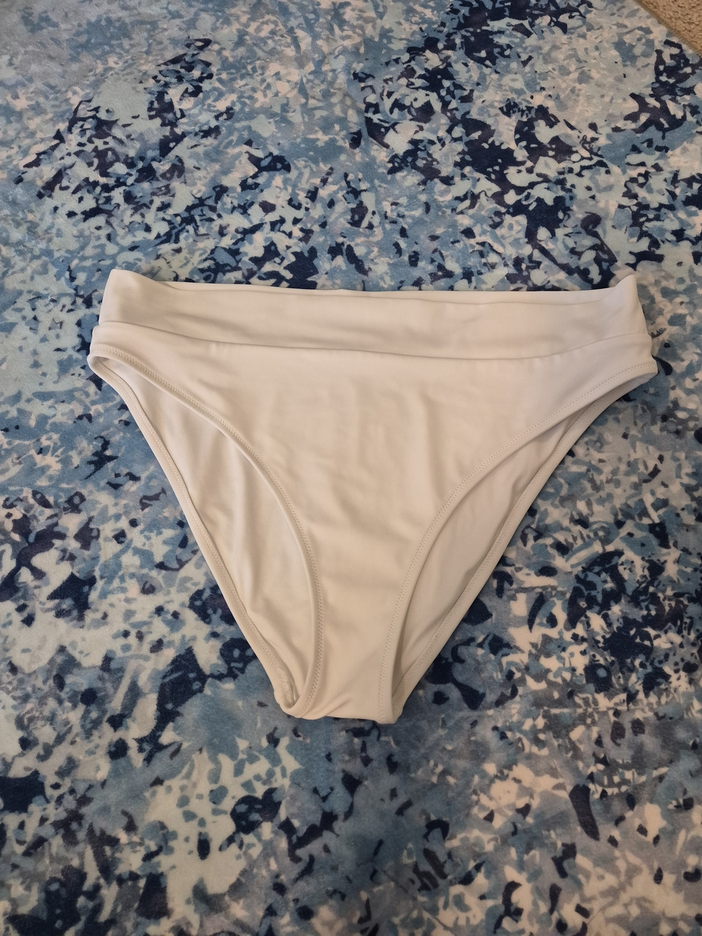 UpWest White Bikini Bottom - Classic Mid-Rise Swim Brief